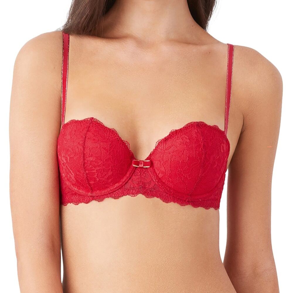 B.tempt'd By Wacoal Women's Lace Encounter Contour Bra Red Glitter Crimson 38 C